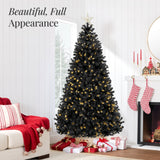 Pre Lit Artificial Black Christmas Tree with Incandescent Lights