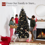 Pre Lit Artificial Black Christmas Tree with Incandescent Lights