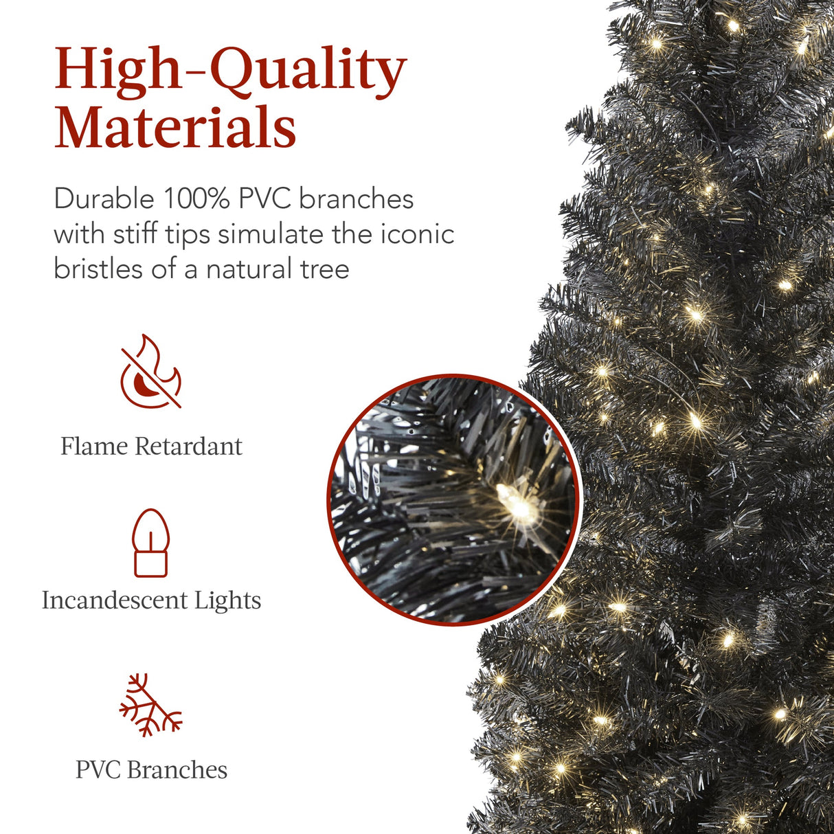 Pre Lit Sparse Christmas Tree 2 in 1 LED Lights with Cordless Connection