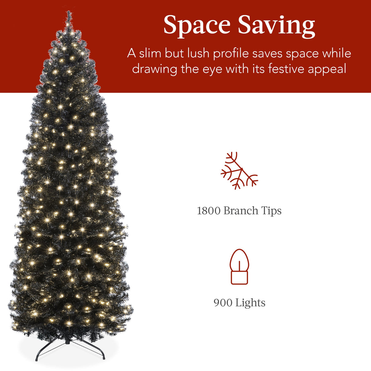 Pre Lit Sparse Christmas Tree 2 in 1 LED Lights with Cordless Connection