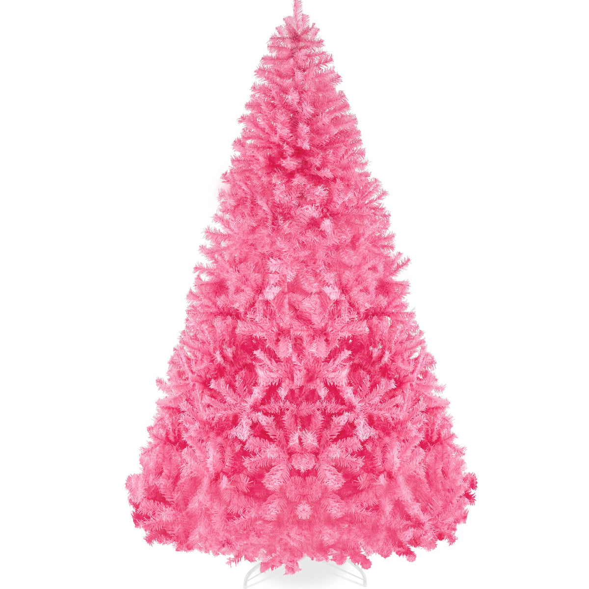 Unlit Artificial Pine Christmas Tree with Quick Fluffing Design product image showing its overall design and key.