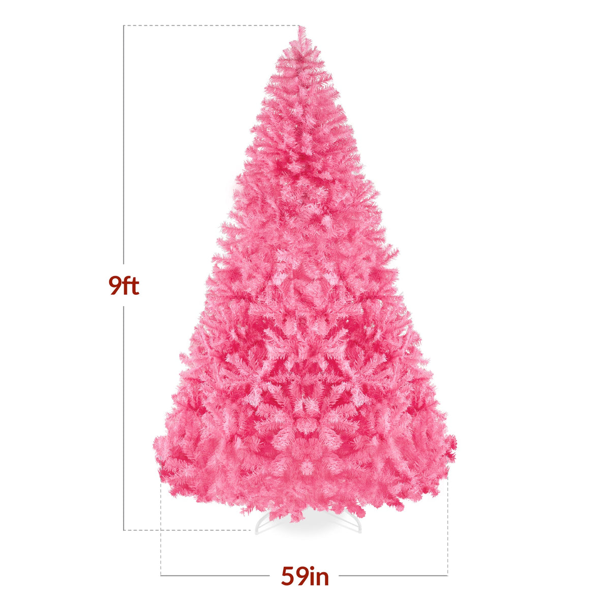 Unlit Artificial Pine Christmas Tree with Quick Fluffing Design product image showing its overall design and key.