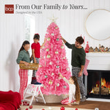 Artificial Pink Christmas Tree Unlit Pine Design with Easy Assembly