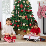 Pre Lit Snow Flocked Pine Christmas Tree with Warm Lights