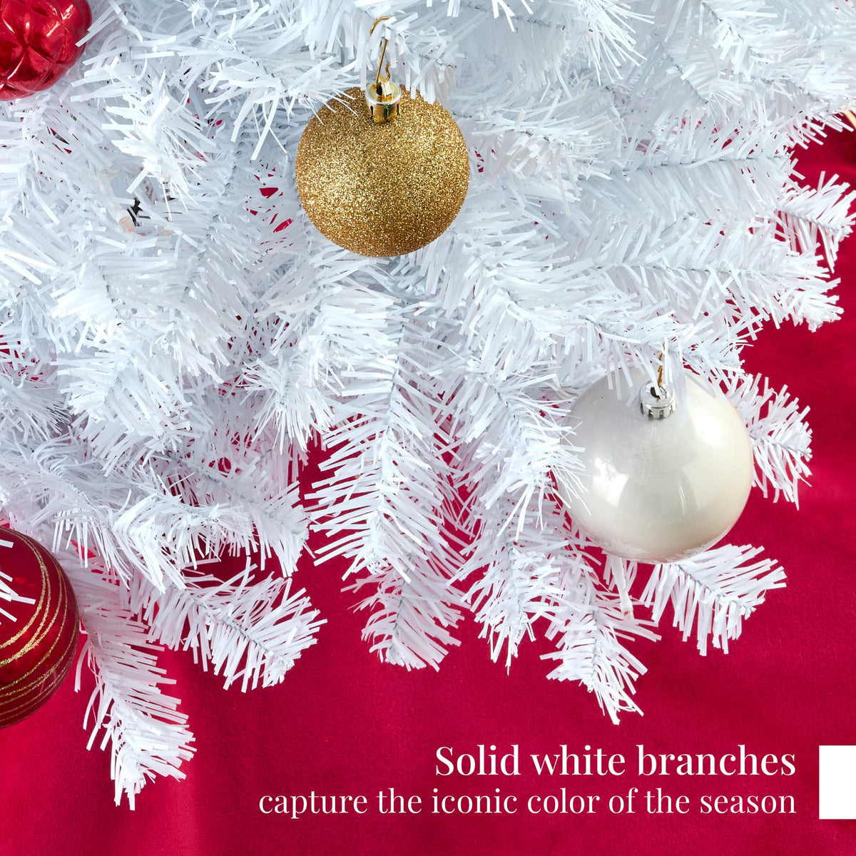 Unlit Artificial White Pine Christmas Tree with Sturdy Metal Stand product image