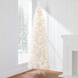 Pre-Lit Pencil Christmas Tree with Sturdy Metal Base and Stand product image showing its overall design and key.