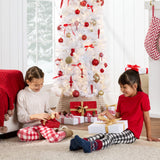 Pre-Lit Pencil Christmas Tree with Sturdy Metal Base and Stand product image showing its overall design and key.