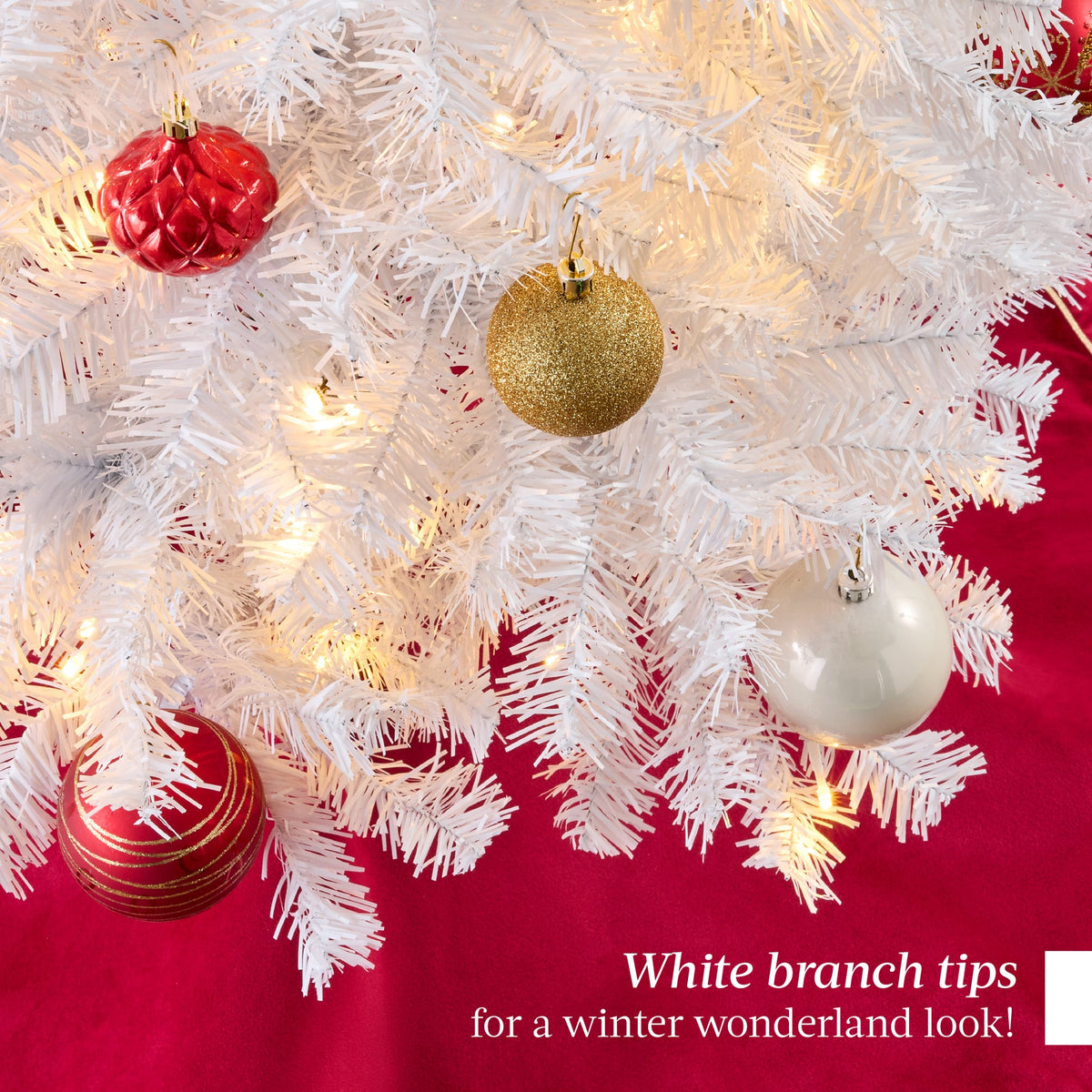 Pre-Lit Pencil Christmas Tree with Sturdy Metal Base and Stand product image showing its overall design and key.
