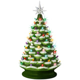 Large Pre Lit Ceramic Christmas Tree with LED Lights 18in