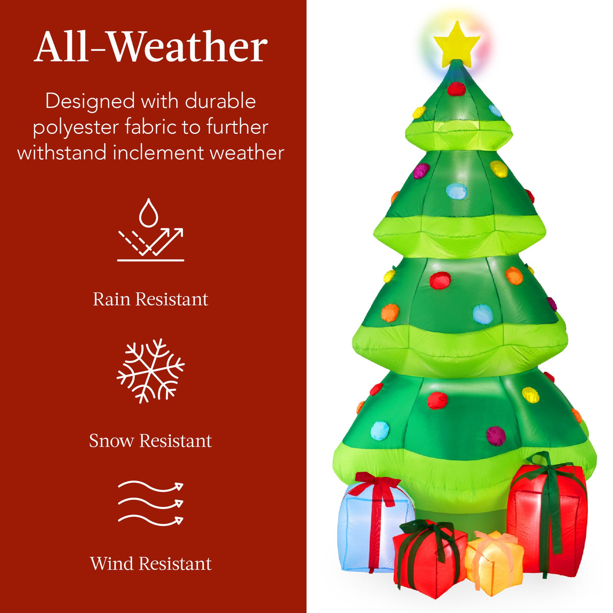 RADYAN inflatable Christmas tree outdoor blow-up decoration lit with LED lights for yard display