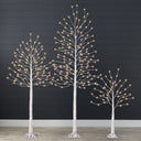 Set of 3 Lighted Birch Twig Trees with 300 Color-Changing LED Lights
