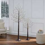 Set of 3 Lighted Birch Twig Trees with 300 Color-Changing LED Lights