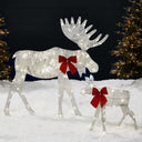 2-Piece Lighted Christmas Moose Family Set with 125 LED Lights