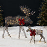 2-Piece Lighted Christmas Moose Family Set with 125 LED Lights