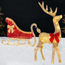 2D Lighted Outdoor Reindeer & Sleigh Decoration Set with LED Lights