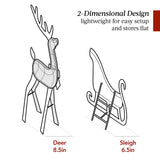 2D Lighted Outdoor Reindeer & Sleigh Decoration Set with LED Lights