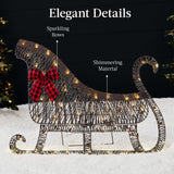 2D Lighted Outdoor Reindeer & Sleigh Decoration Set with LED Lights