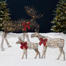 3-Piece Lighted Christmas Moose Family Set with 195 LED Lights