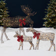 RADYAN lighted Christmas moose family decoration set glowing with 195 LED lights for yard decor