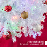 Pre-Lit Pencil Christmas Tree with Multicolor LED Lighting Modes product image showing its overall design and key.