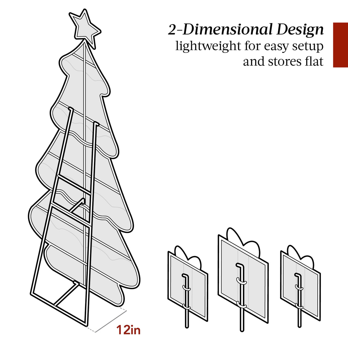 6ft Lighted Christmas Tree Yard Decoration with Gift Boxes & 170 LED Lights