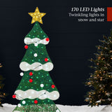 6ft Lighted Christmas Tree Yard Decoration with Gift Boxes & 170 LED Lights