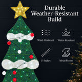 6ft Lighted Christmas Tree Yard Decoration with Gift Boxes & 170 LED Lights