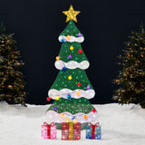 6ft Lighted Christmas Tree Yard Decoration with Gift Boxes & 170 LED Lights