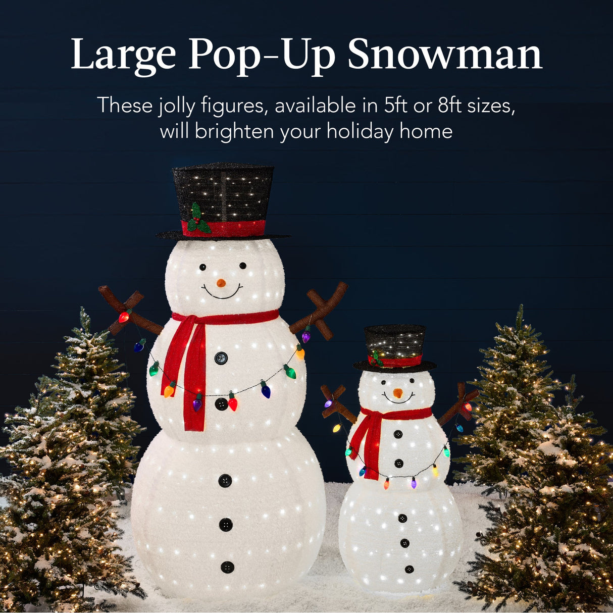 Lighted Pop-Up Snowman Outdoor Christmas Decoration with LED Lights