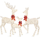 6.5Ft 3-Piece Lighted Christmas Deer Set Outdoor Decor with LED Lights