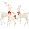 6.5Ft 3-Piece Lighted Christmas Deer Set Outdoor Decor with LED Lights