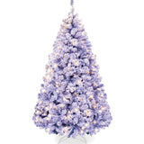 Pre-Lit Flocked Pine Christmas Tree with Warm White Lights and Easy Setup product image