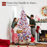 Pre Lit Lavender Flocked Artificial Christmas Tree with White Lights