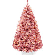 Pre-Lit Flocked Pine Christmas Tree with Warm White String Lights product image showing its overall design and key.