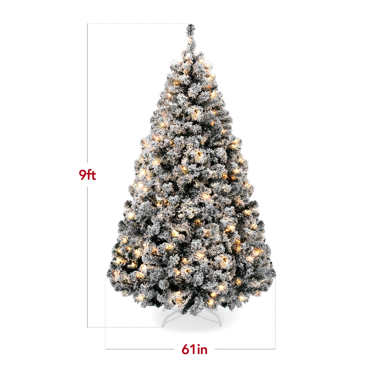 Pre-Lit Flocked Christmas Tree with Full Branch Structure and Lights product image