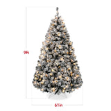 Pre-Lit Flocked Christmas Tree with Full Branch Structure and Lights product image