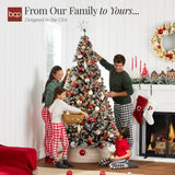 Pre Lit Black Flocked Artificial Christmas Tree with White Lights