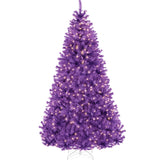 Pre Lit Purple Christmas Tree with Incandescent Lights & Metal Stand