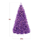 Pre Lit Purple Christmas Tree with Incandescent Lights & Metal Stand