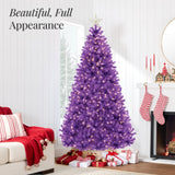 Pre Lit Purple Christmas Tree with Incandescent Lights & Metal Stand
