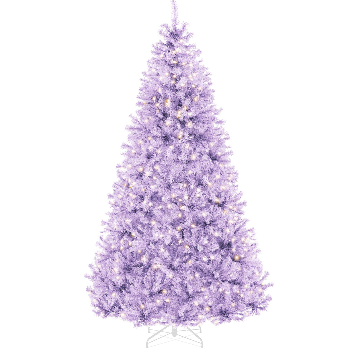 Pre Lit Lavender Christmas Tree with Incandescent Lights & Metal Stand