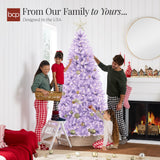Pre Lit Lavender Christmas Tree with Incandescent Lights & Metal Stand
