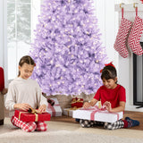 Pre Lit Lavender Christmas Tree with Incandescent Lights & Metal Stand