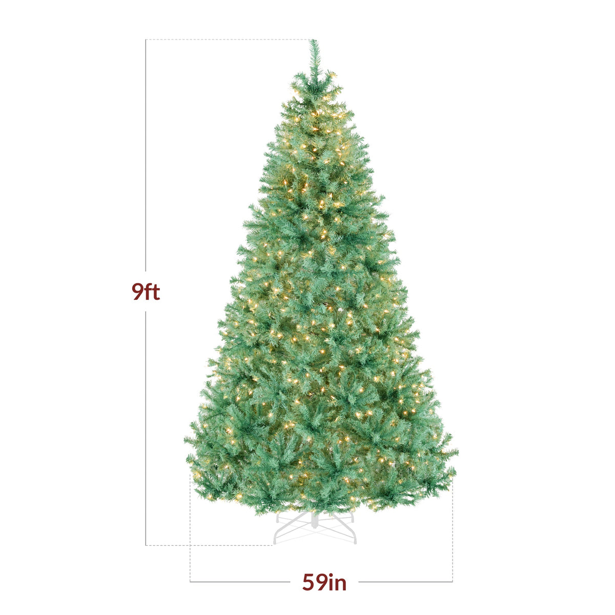 Pre-Lit Artificial Christmas Tree with Warm LED String Lights product image showing its overall design and key features.