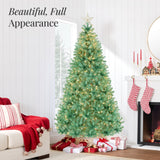 Pre-Lit Artificial Christmas Tree with Warm LED String Lights product image showing its overall design and key features.