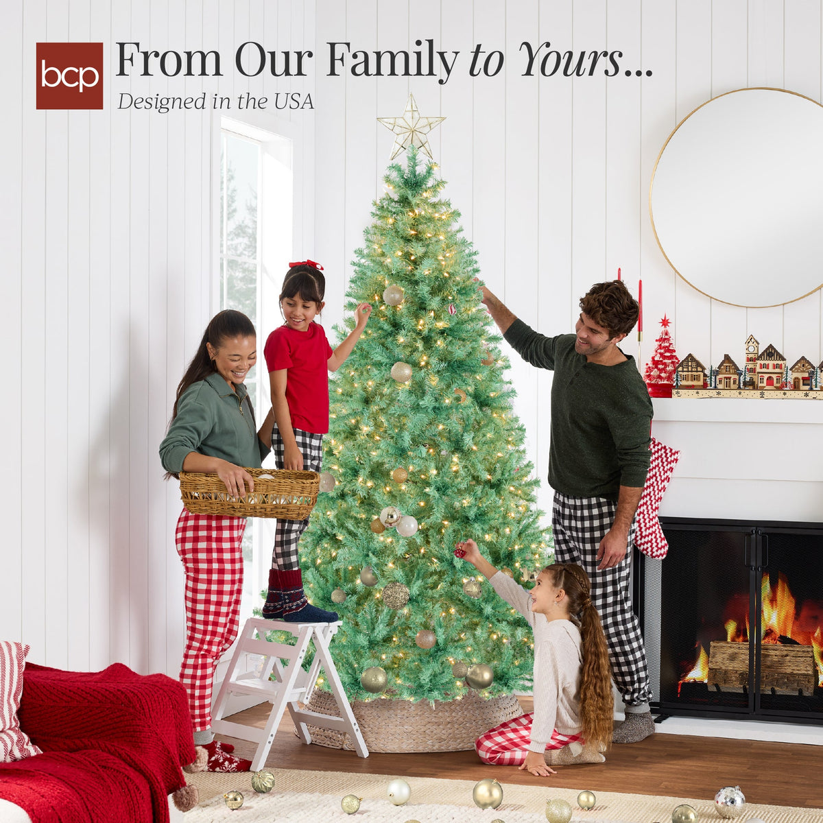 Pre-Lit Artificial Christmas Tree with Warm LED String Lights product image showing its overall design and key features.