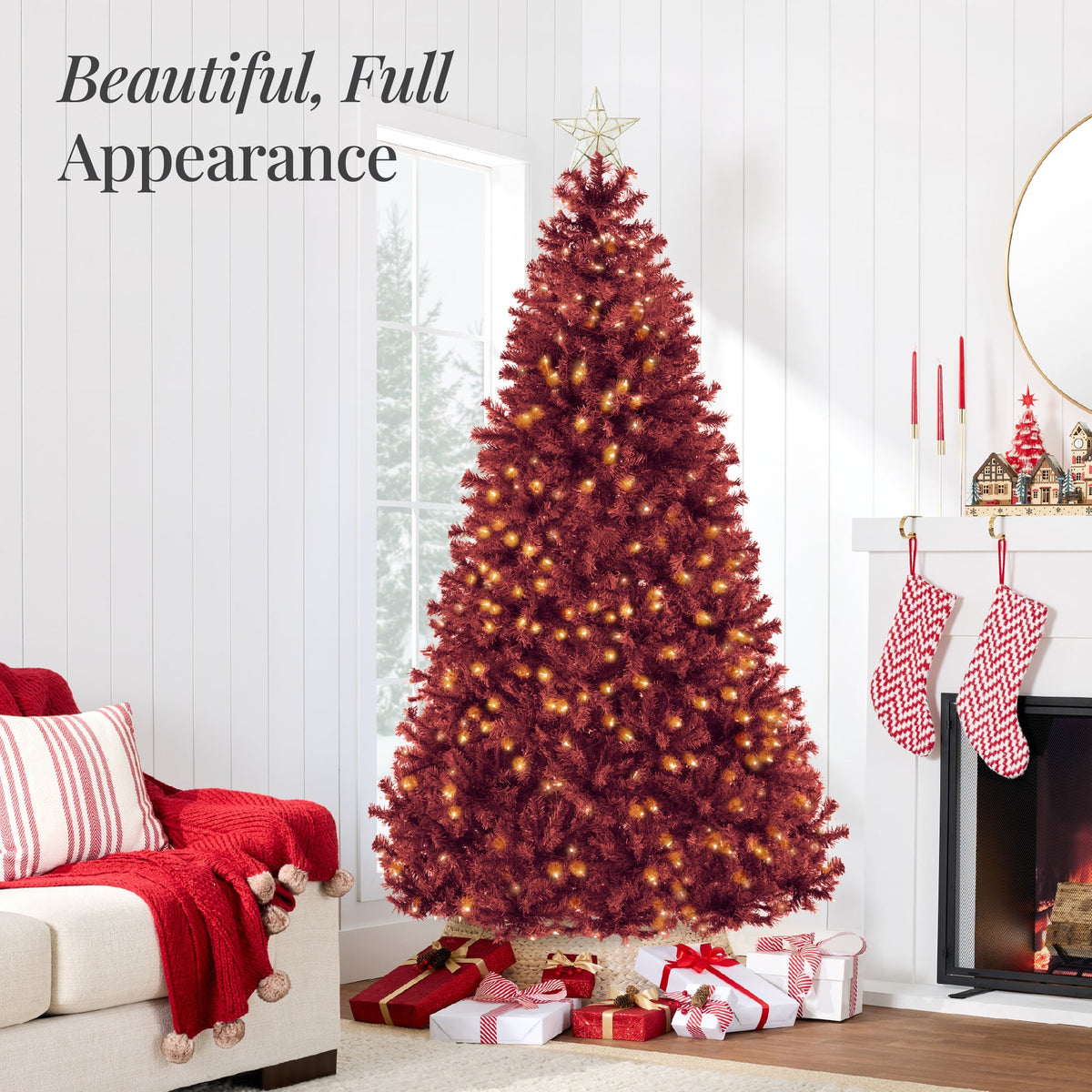 Pre-Lit Artificial Christmas Tree with Incandescent Lights and Sturdy Stand product image