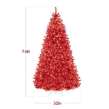 Pre Lit Red Artificial Christmas Tree with Incandescent Lights