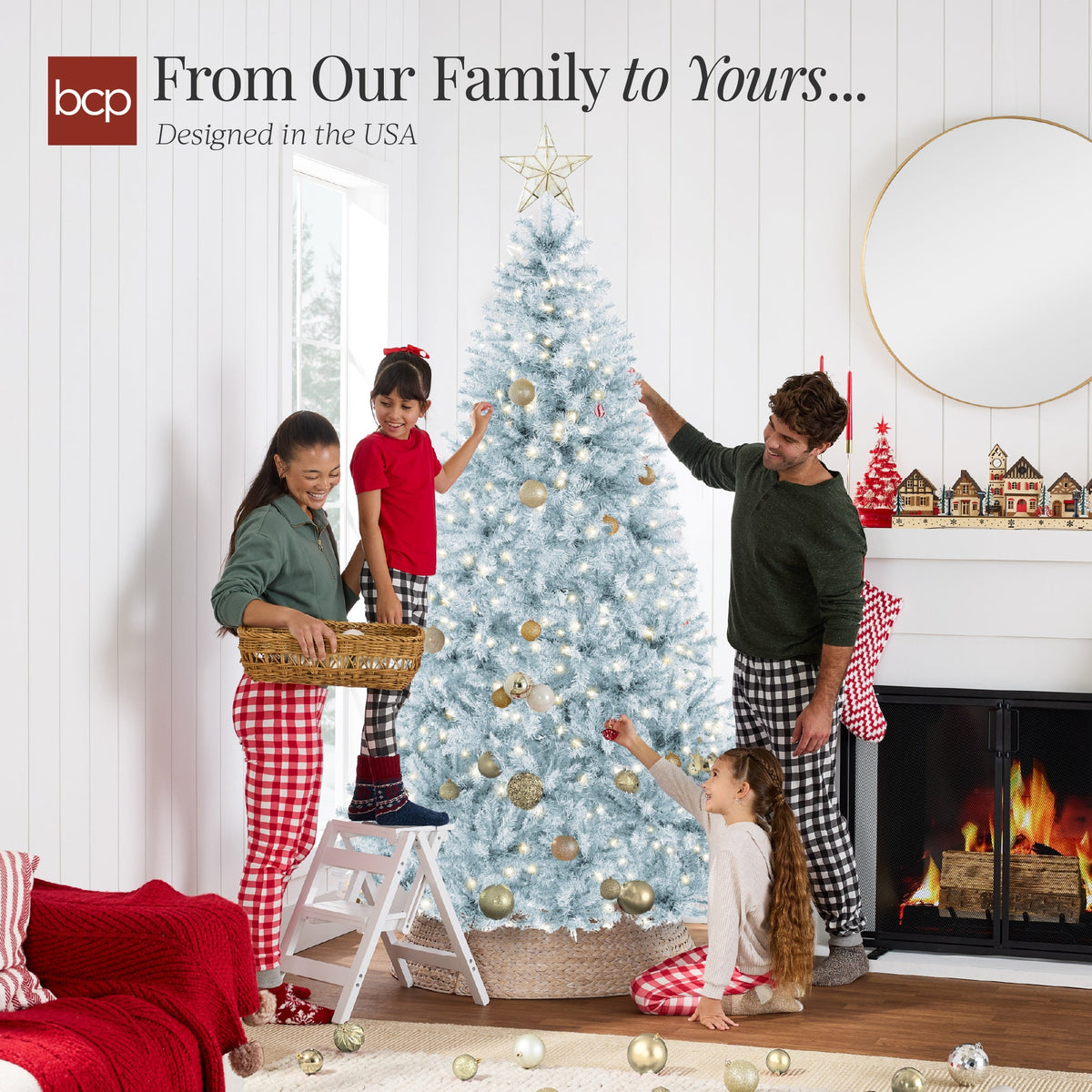 Pre-Lit Artificial Christmas Tree with Cozy String Light Glow product image showing its overall design and key features.
