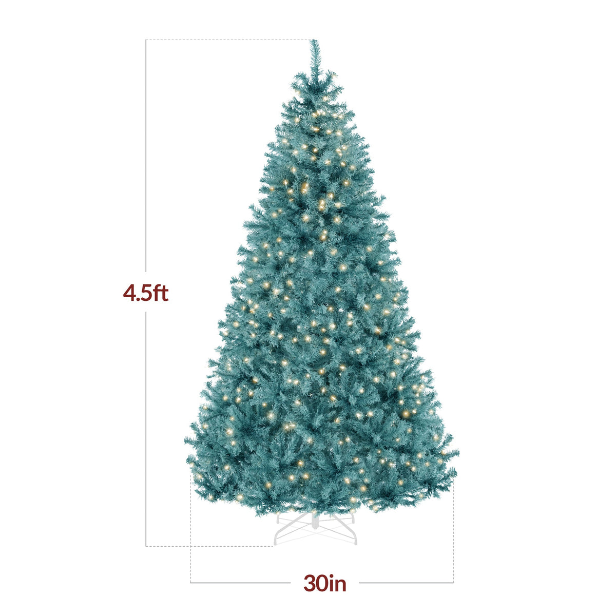Pre-Lit Artificial Christmas Tree with Incandescent String Lights product image showing its overall design and key.